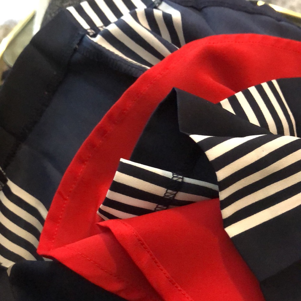 Tommy to Zooey by Hilfiger drop waist, red, white, navy pleated dress - sz 8 - Picture 8 of 8